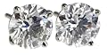 18k White Gold Round Diamond Stud Earrings (GIA Certified 4.26 cttw, E Color, VS2 Clarity)