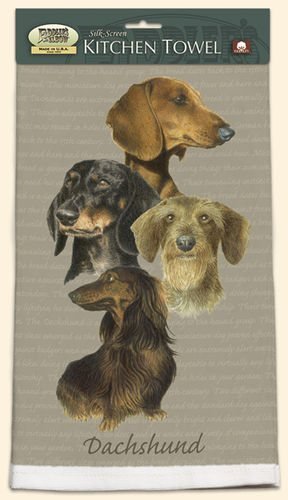 David Kiphuth Dog Breed Kitchen Towel--Dachshund