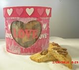 IMAGE OF 8 ounce MINI CINNAMON PECAN BISCOTTI BITES in an Oval Valentine's Day Box