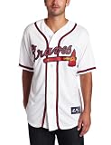 MLB Men's Atlanta Braves Brian McCann White Home Short Sleeve 6 Button Synthetic Replica Baseball Jersey by Majestic (White, Medium)