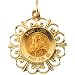 14K Yellow 18.5 Rd St Lucy Pend Medal title=