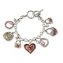Antique Silver Plated Heart and Handbag Charm Bracelet