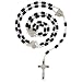 St. Benedict Black Rectangular Beaded Rosary - 26in. Rosary Necklace Length - 19in. Overall
