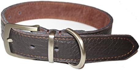 MIMI Pfi Leather Dog Collar, Black, Large