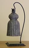 Antique Black Ceramic Tassel Bell with Iron Stand