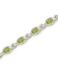 14kt Yellow Gold Oval Peridot and Diamond Bracelet