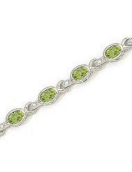 14kt Yellow Gold Oval Peridot and Diamond Bracelet