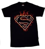 TS232 Superman Logo Flames Tshirt