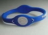 Power Balance Silicone Wristband Bracelet with Random Lettering --(Color:blue; Size: S)