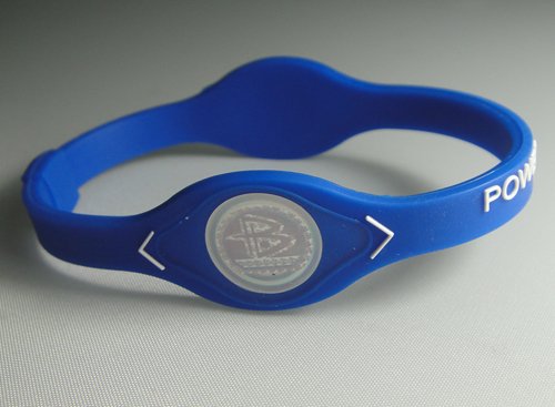 Power Balance Silicone Wristband Bracelet with Random Lettering --(Color:blue; Size: S)