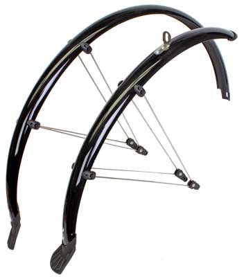 Sunlite Rain Shield Fenders - 1 Pair, 45mm Hybrid, Silver