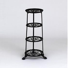 Cast Iron 4 tier Saucepan Stand - Black