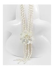 Flower Mother of Pearl Necklace In 92.5 Sterling Silver