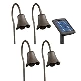 Malibu Outdoor Solar-Powered Light Kit with Four Path Lights, Oiled Bronze Metal Tulip #LZ280RP4