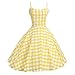 Maggie Tang Women's Plaid Print Cami Dress Vintage Casual Party Dress