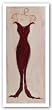 Red Evening Gown by Susan Osborne 8"x20" Art Print Poster