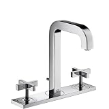 Hansgrohe(ハンスグローエ) アクサーチッテリオ 3ホール洗面混合水栓 140 クロスハンドルプレート付 (ハンスグローエ ジャパン公式・日本規格適合品)