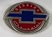 Genuine Chevrolet Bow-Tie Enamel Pewter Belt Buckle