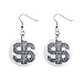 1 Inch Button Earrings of Bling Diamond Dollar Sign (Hip Hop Jewelry, Costume Bling, Grillz, Iced Out)