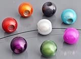Angel Malone 8 x Multi-Mix Large Hole Miracle Glow Beads, Great for Leather, Kumihimo European Crafts. Approximate Size: 12mm in Diameter, Inner Hole 5mm