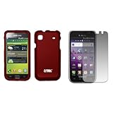 EMPIRE Red Rubberized Hard Case Cover + Screen Protector for T-Mobile Samsu ....