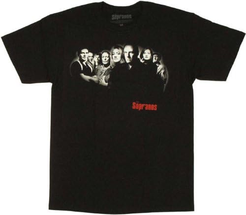 The Sopranos Group Shot Adult Black T-Shirt (Adult Large)