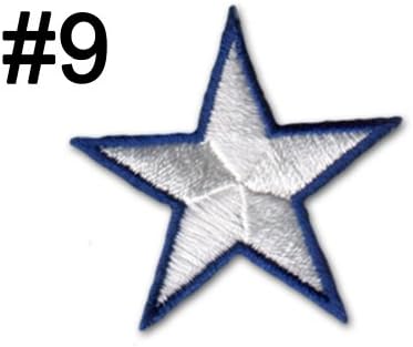 White & Blue Star Embroidered iron on patch