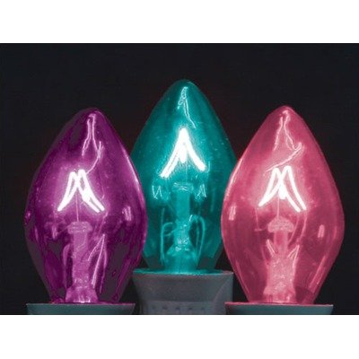 C7 Transparent-Candelabra Base Light Color: Teal