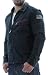 Marc Moto Andrew Marc Men's Hybrid Denim Leather Jacket Coat American Flag