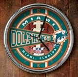 Miami Dolphins Chrome Wall Clock