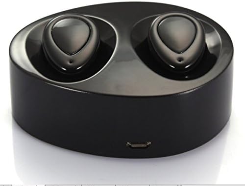 White Rock RK2 Mini Wireless Headphone Invisible Binaural Style Sport Strereo Bluetooth 4.1+EDR Earbuds for iPhone7/7 Plus, Black/Black
