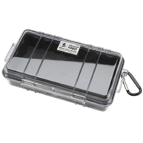 Pelican 1060-025-100 Micro Case with Clear Lid and Carabineer (Black)