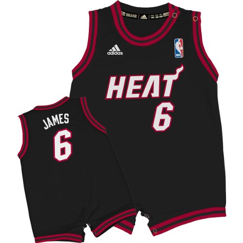 NBA Infant Miami Heat Lebron James Onesie Road Jersey - R22Useez (Black, 12 Months)