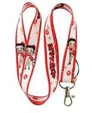 Betty Boop White with Red Outline Lanyard Keychain Holder