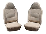 Universal Seat Covers-Pair-Brushed Suede-Tan
