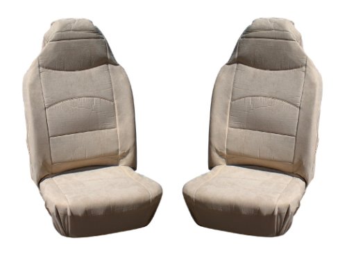 Universal Seat Covers-Pair-Brushed Suede-Tan
