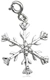 Sterling Silver Diamond Snowflake Charm, (0.15 cttw)