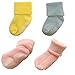 Tdeal 5 Pack Baby Toddler Sock Anti Slip Non-skid Sole Turn Cuff Ankle Cotton Socks
