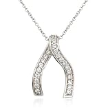 WISH BONE PENDANT IN RHODIUM PLATE