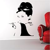 Wandtattoo Frühstück bei 80 cm x 58 cm, schwarz - ral 9005