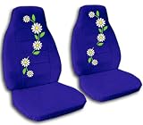 1991 Ford Mustang GT seat covers. One front set of seat covers. Dark blue seat covers with daisies.