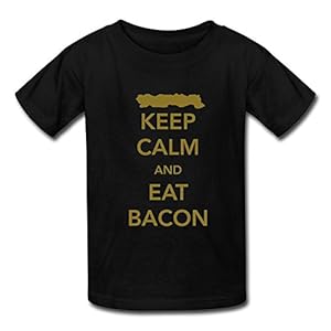 Swag 100% Cotton Keep Calm Eat Bacon Kids Tee Shirt