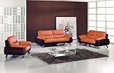 New 3pc Contemporary Modern Leather Sofa Set #AM-108-A-YELLOW/BROWN, width 85in