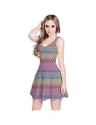 Stretchy  Short Sleeves Chevron Print Polyester/Spandex Skater Dress  With a Bow(s)