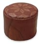 Leather ottoman, 'Star'