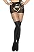 Elegant Moments Queen Size Diamond Net Opaque Suspender Pantyhose - Black - Queen Size