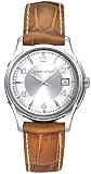Hamilton Mens Silver Dial Casual Watch Light Brown Leather Band