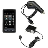 Durable Flexible Soft Black Silicone Skin Case + Rapid Car Charger + Home Travel Charger for AT&T LG Vu CU920 cell Phone