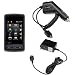 Durable Flexible Soft Black Silicone Skin Case + Rapid Car Charger + Home Travel Charger for AT&T LG Vu CU920 cell Phone