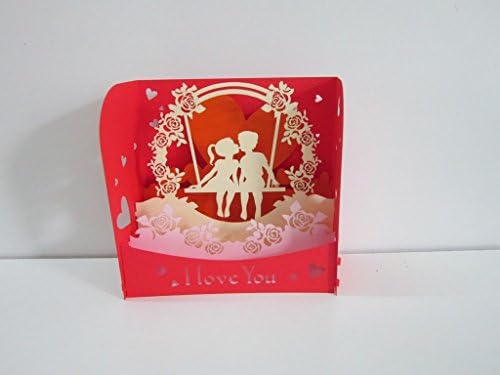 Poppin 3D Pop Up I Love You Card - Anniversary or Just Because - Boy/Girl On Swing (10078)